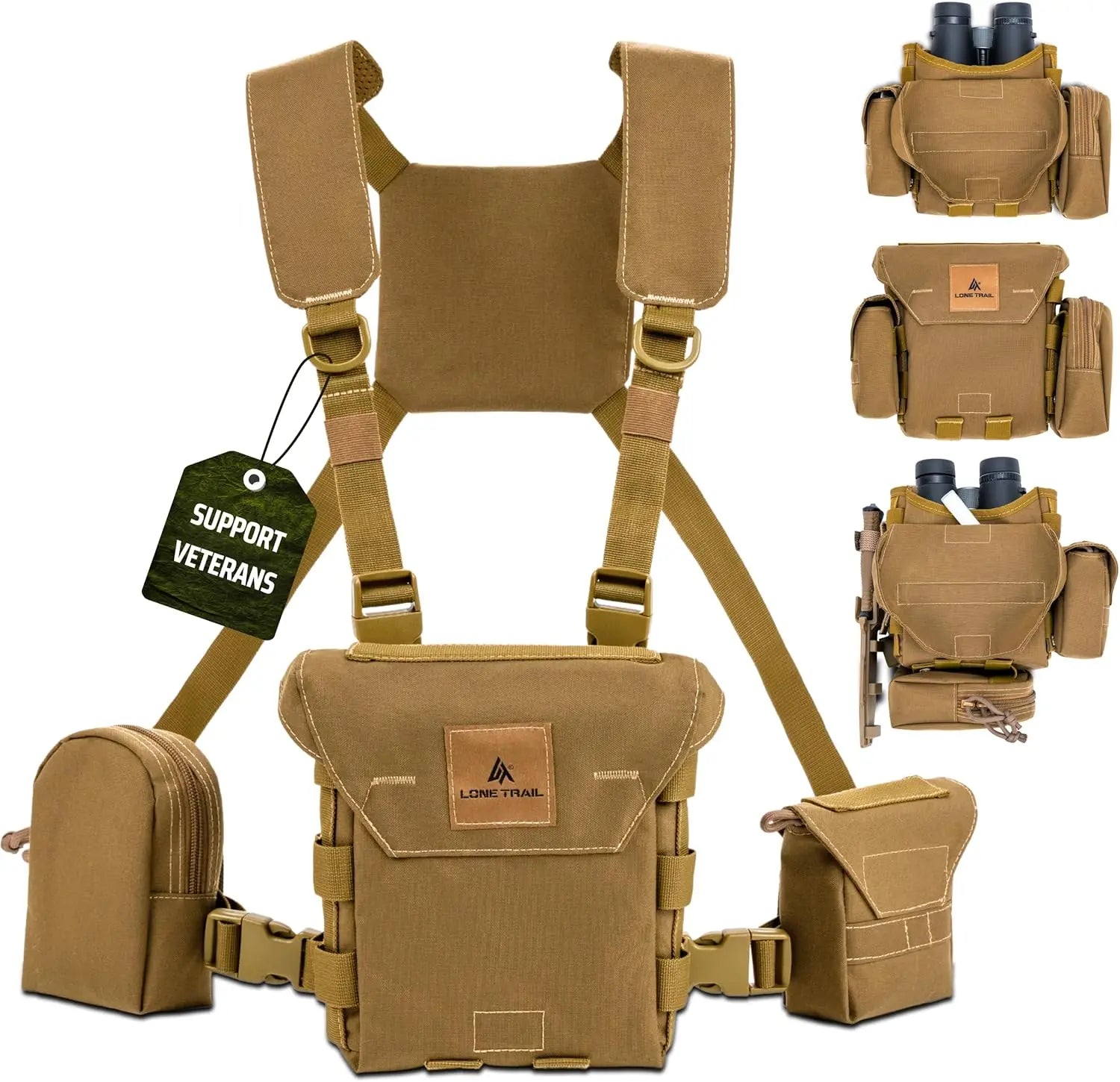 marsupial gear bino harness Lone Trail Binocular Harness Chest Pack, Bino Harness With Rangefinder Pouch, Binocular Case, Hunting Binoculars With Chest Harn