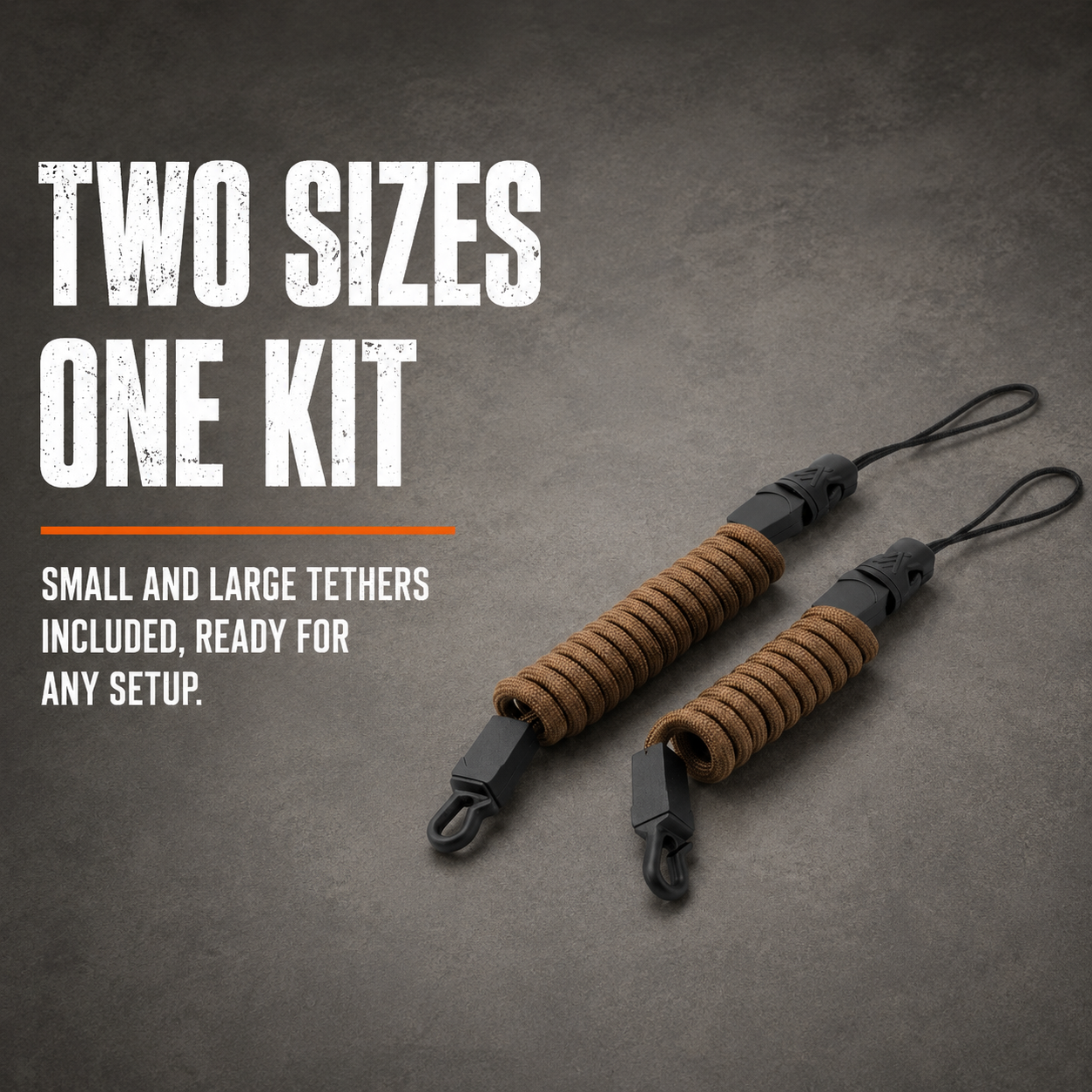 Lone Trail rangefinder tether kit includes small and large tethers for any setup