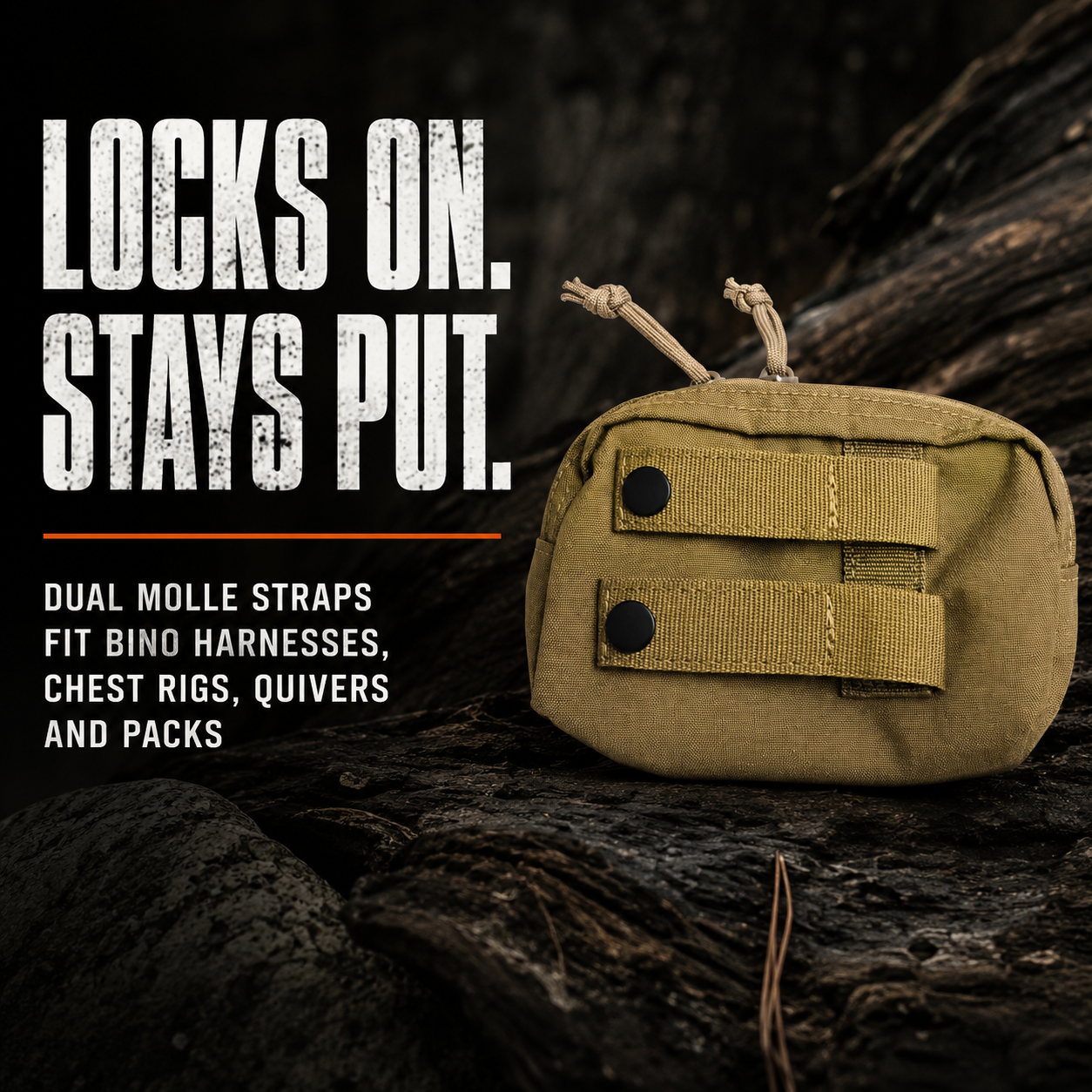 Lone Trail bottom pouch dual MOLLE straps fit harnesses, chest rigs and packs
