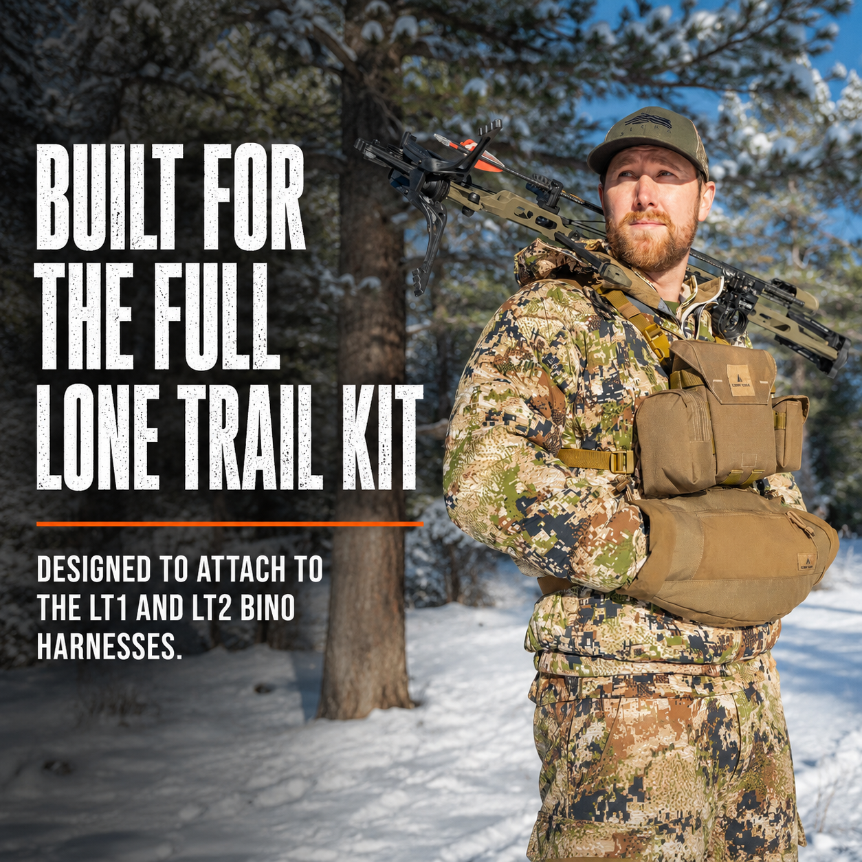 Lone Trail insulated hand muff attaches to the LT1 and LT2 bino harnesses