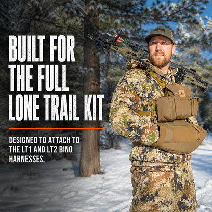 Lone Trail insulated hand muff attaches to the LT1 and LT2 bino harnesses
