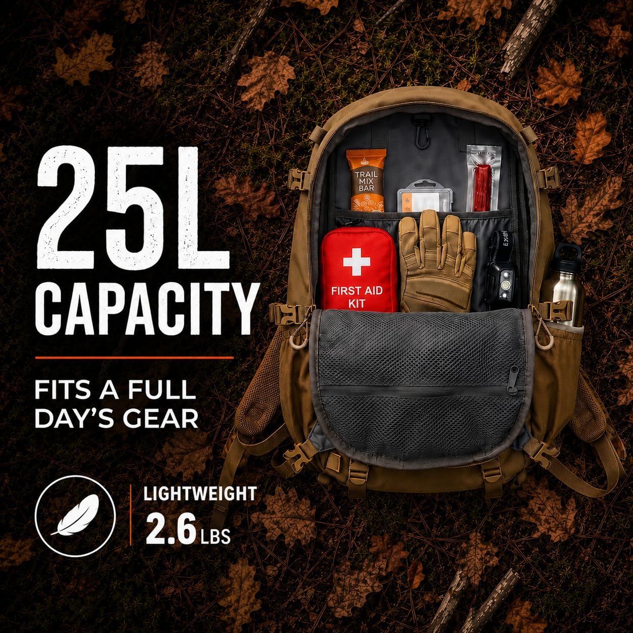 SB1 25L hunting backpack front view