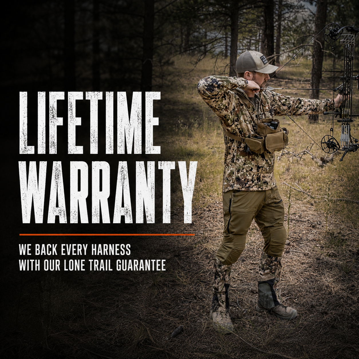 Lone Trail LT2 bino harness backed by a lifetime warranty