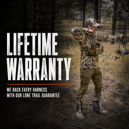 Lone Trail LT2 bino harness backed by a lifetime warranty