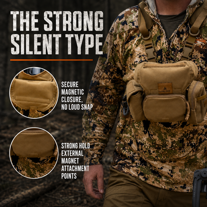 Lone Trail LT2 bino harness secure magnetic closure with no loud snap