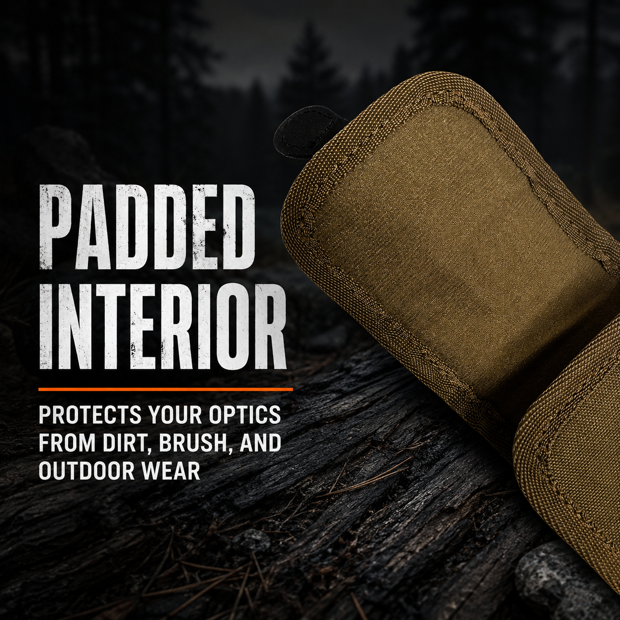 Lone Trail universal rangefinder pouch padded interior protects your optics