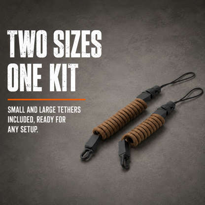 Lone Trail rangefinder tether kit includes small and large tethers for any setup