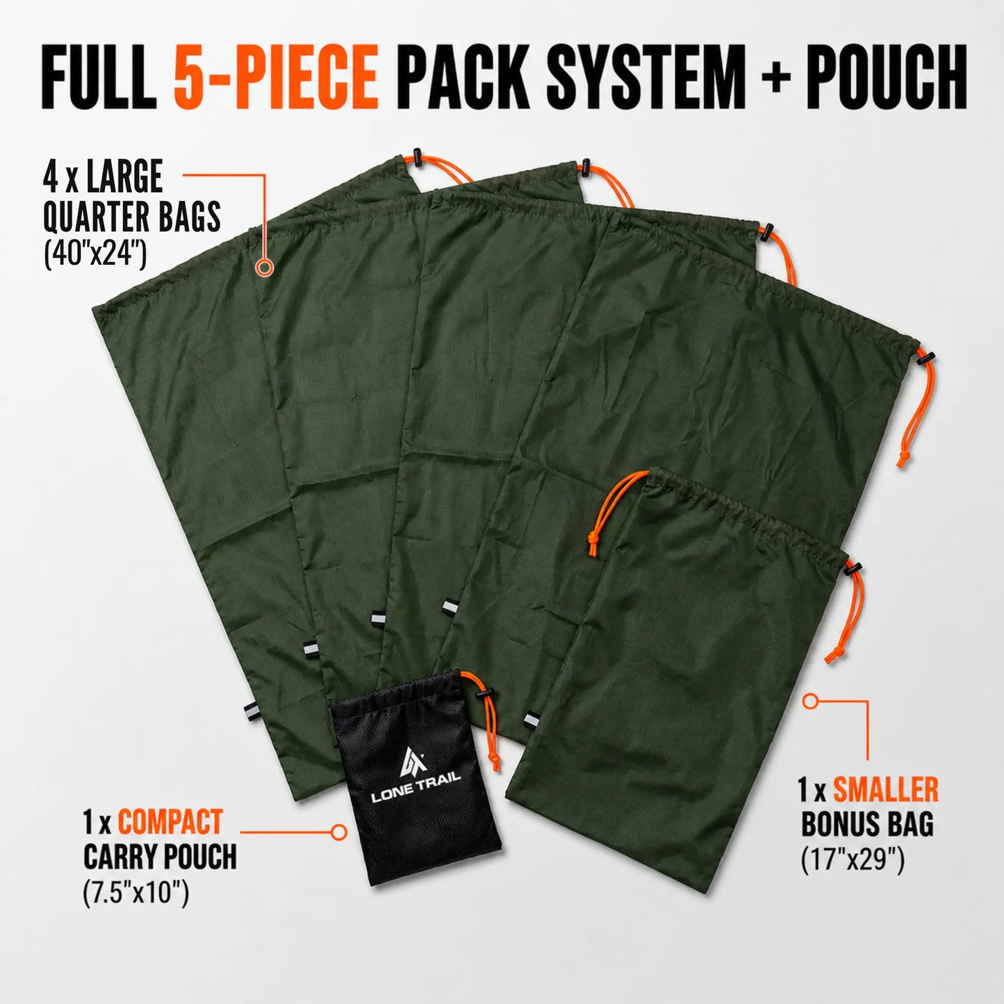 Game Bags 5-Piece Set Lone Trail