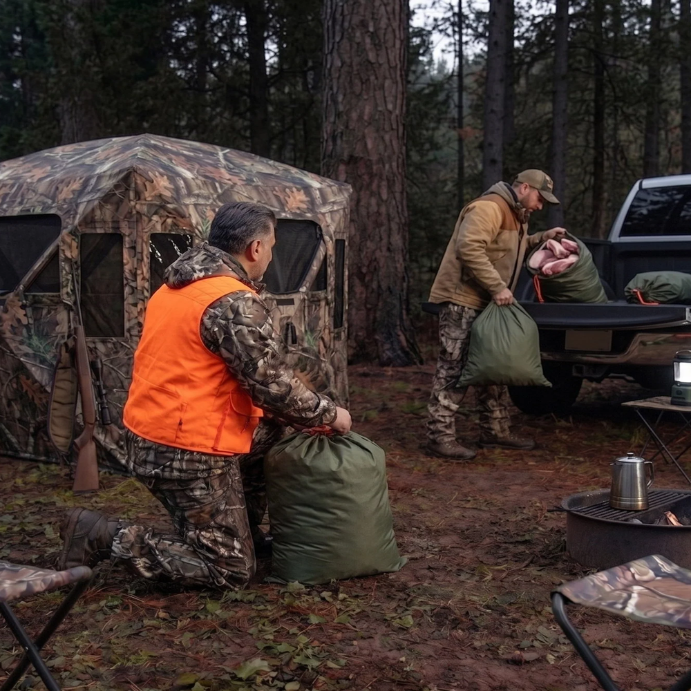 Game bags at the truck
