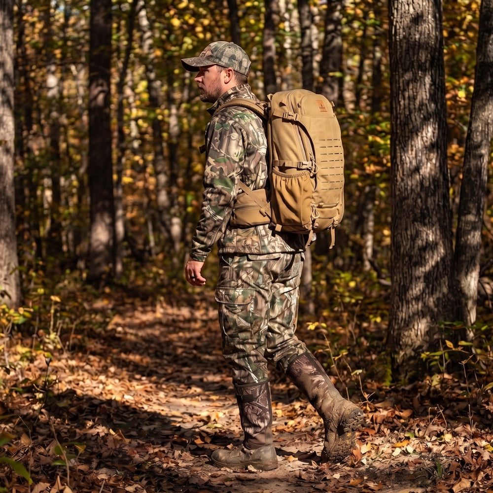 Hunter wearing the SB1 backpack